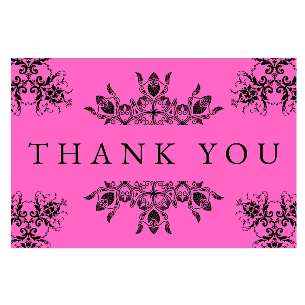 Set of 10 Pink Thank You Cards